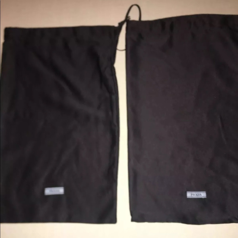 2 PRADA Drawstring Dust Bag 8.5" X 13.5" Black